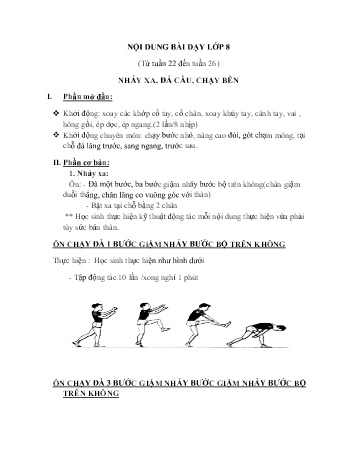 Ôn tập môn Thể dục Lớp 8 - Tuần 22-26