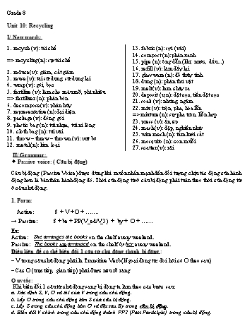 Ôn tập môn Tiếng Anh Lớp 8 - Unit 10+11+12