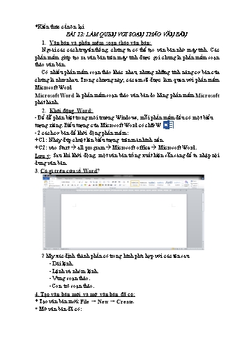 Ôn tập môn Tin học Lớp 6 - Bài 13+14+15