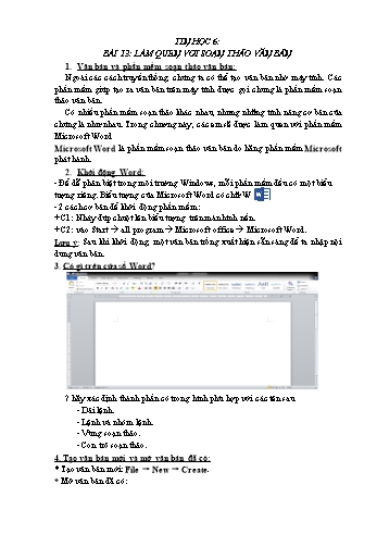 Ôn tập môn Tin học Lớp 6 - Bài 13+14