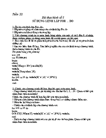 Ôn tập môn Tin học Lớp 8 - Tuần 22 - 25