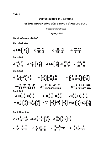 Ôn tập môn Toán Khối 7 - Tuần 2 - Năm học 2020-2021
