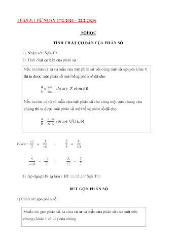 Ôn tập môn Toán Lớp 6 - Tuần 5 Ôn tập môn Toán Lớp 6 - Tuần 5