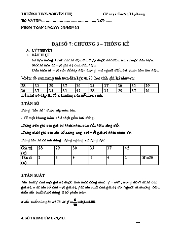 Ôn tập môn Toán Lớp 7 - Trường THCS Nguyễn Huệ