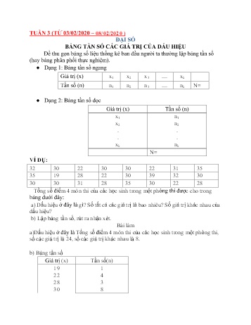 Ôn tập môn Toán Lớp 7 - Tuần 3
