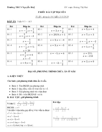 Ôn tập môn Toán Lớp 8 - Lần 3 Ôn tập môn Toán Lớp 8 - Lần 3
