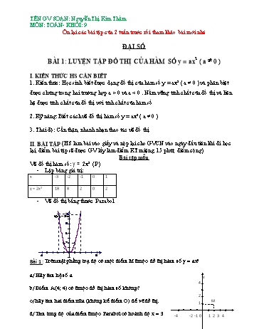 Ôn tập môn Toán Lớp 9 - Nguyễn Thị Kim Thắm
