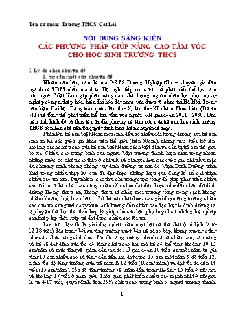 SKKN Các phương pháp giúp nâng cao tầm vóc cho học sinh trường THCS SKKN Các phương pháp giúp nâng cao tầm vóc cho học sinh trường THCS