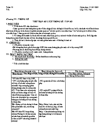 Giáo án Đại số Lớp 7 - Tuần 19 - Năm học 2020-2021