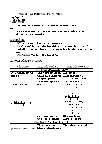 Giáo án Đại số Lớp 8 - Tuần 21 - Đặng Hoàng Tiến - Năm học 2020-2021