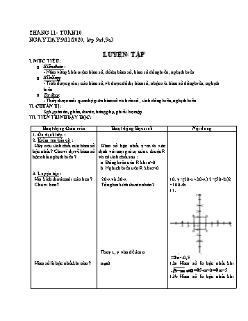 Giáo án Đại số Lớp 9 - Tuần 10 - Phùng Ngọc Thanh Tùng - Năm học 2020-2021