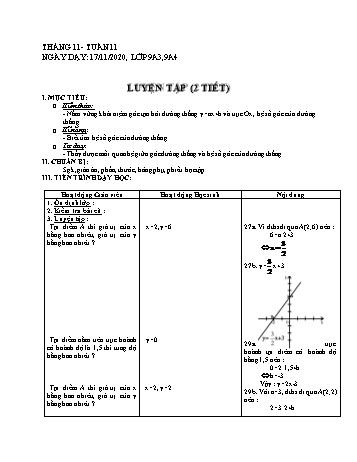 Giáo án Đại số Lớp 9 - Tuần 11 - Phùng Ngọc Thanh Tùng - Năm học 2020-2021