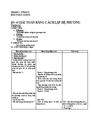 Giáo án Đại số Lớp 9 - Tuần 18 - Phùng Ngọc Thanh Tùng - Năm học 2020-2021