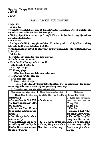 Giáo án Địa lí Lớp 7 - Tuần 19 - Năm học 2020-2021