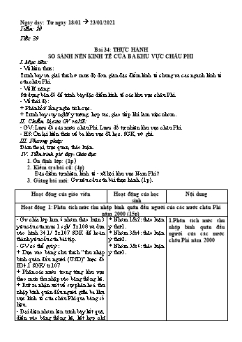 Giáo án Địa lí Lớp 7 - Tuần 20 - Năm học 2020-2021