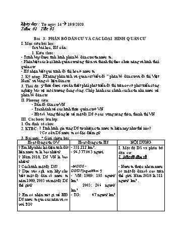 Giáo án Địa lí Lớp 9 - Tuần 2 - Năm học 2020-2021