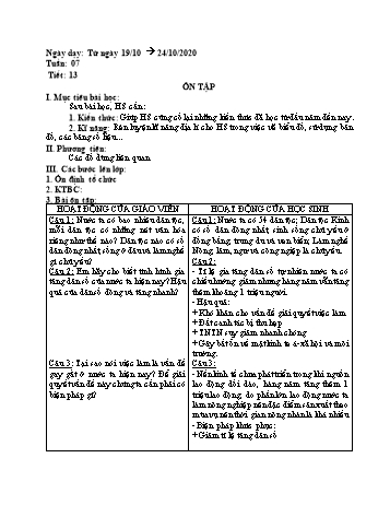 Giáo án Địa lí Lớp 9 - Tuần 7 - Năm học 2020-2021