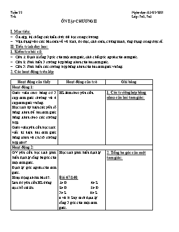 Giáo án Hình học Lớp 7 - Tuần 22 - Đặng Hoàng Tiến - Năm học 2020-2021