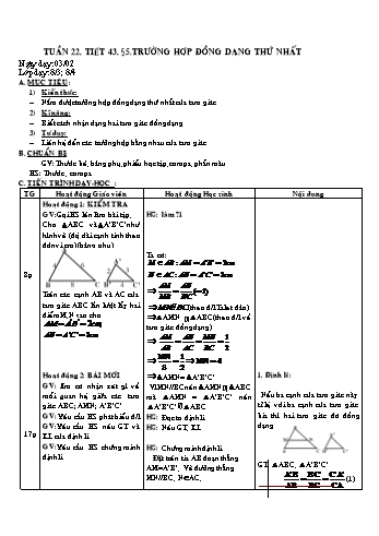 Giáo án Hình học Lớp 8 - Tuần 22 - Đặng Hoàng Tiến - Năm học 2020-2021