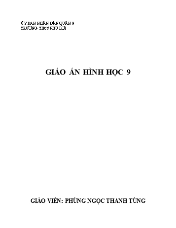 Giáo án Hình học Lớp 9 - Tuần 1 - Phùng Ngọc Thanh Tùng - Năm học 2020-2021