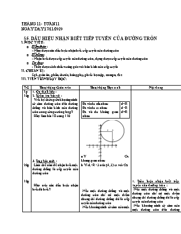 Giáo án Hình học Lớp 9 - Tuần 11 - Phùng Ngọc Thanh Tùng - Năm học 2020-2021