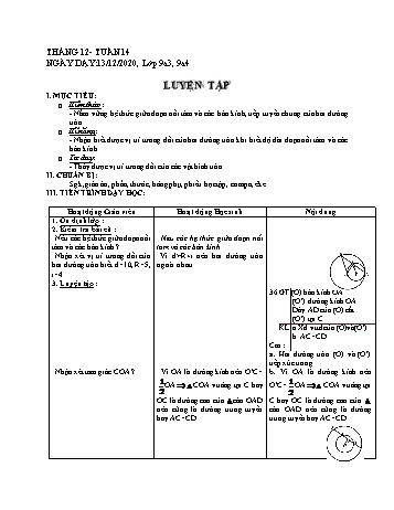 Giáo án Hình học Lớp 9 - Tuần 14 - Phùng Ngọc Thanh Tùng - Năm học 2020-2021