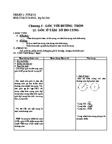 Giáo án Hình học Lớp 9 - Tuần 18 - Phùng Ngọc Thanh Tùng - Năm học 2020-2021