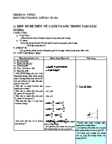 Giáo án Hình học Lớp 9 - Tuần 5 - Phùng Ngọc Thanh Tùng - Năm học 2020-2021