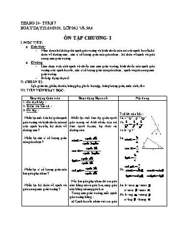 Giáo án Hình học Lớp 9 - Tuần 7 - Phùng Ngọc Thanh Tùng - Năm học 2020-2021