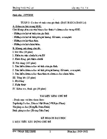 Giáo án Ngữ văn Lớp 7 - Tuần 3 - Trường THCS Phú Lợi - Năm học 2020-2021