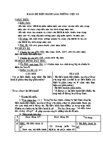 Giáo án Tin học Lớp 6 - Tuần 11 - Trần Thị Thu - Năm học 2020-2021