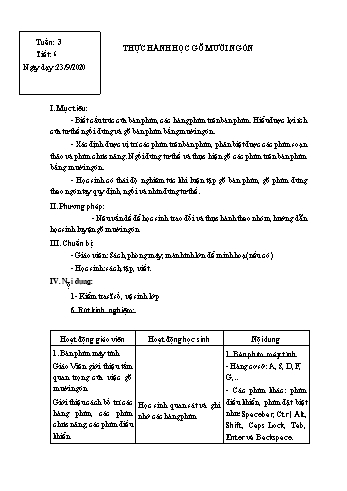 Giáo án Tin học Lớp 6 - Tuần 3 - Trần Thị Thu - Năm học 2020-2021