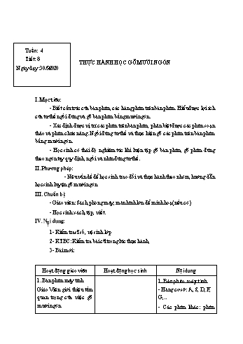 Giáo án Tin học Lớp 6 - Tuần 4 (Tiếp theo) - Trần Thị Thu - Năm học 2020-2021